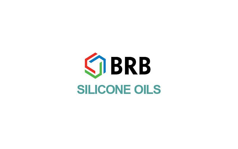 A logo with colorful geometric shapes and the text "BRB SILICONE OILS" on a white background.